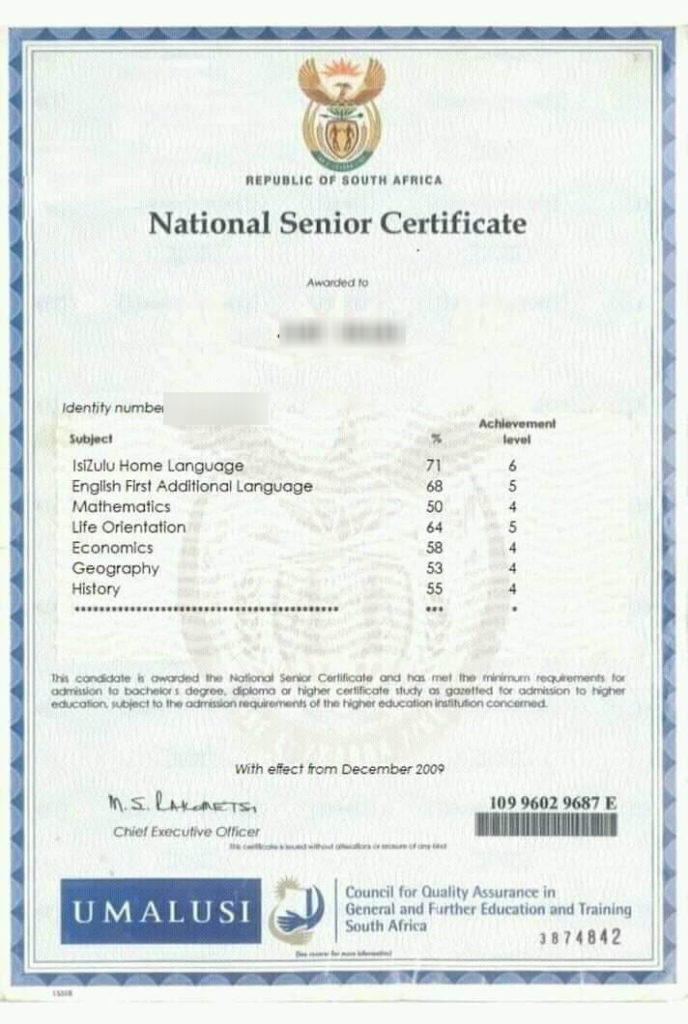 Matric 2021 Certificates